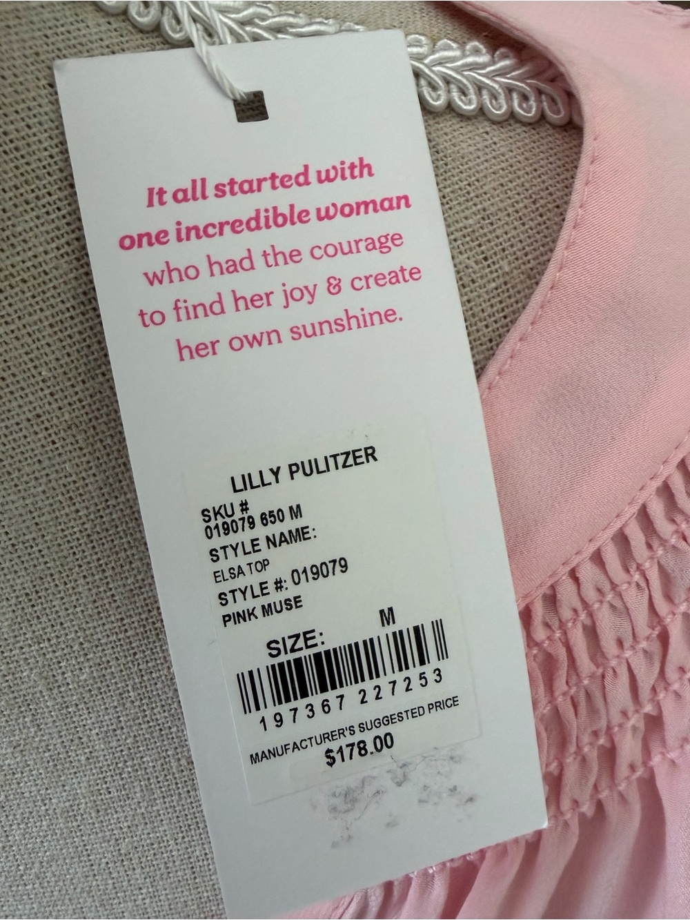 NWT LILLY PULITZER Elsa Silk Top pink muse sz M - Picture 4 of 6